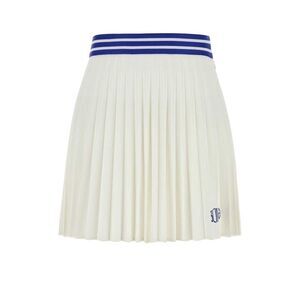 BODE Pleated Tennis Skirt with Striped Waistband Women WHITE Skirts